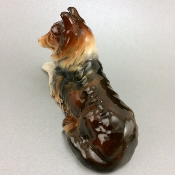 3 Vintage Collie Dog Figurines Made in Japan Glossy Ceramic Standing Laying Down - Picture 16 of 16